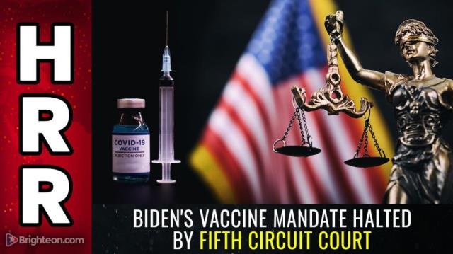 Biden's vaccine mandate HALTED by Fifth Circuit Court