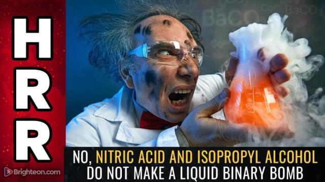 No, nitric acid and isopropyl alcohol do not make a liquid binary bomb