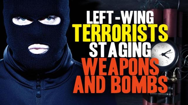 Left-wing terrorists staging weapons and bombs to kill civilians during Trump inauguration