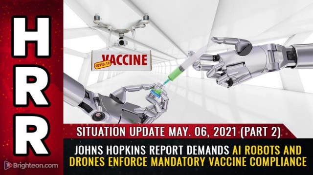 Johns Hopkins report demands AI robots and drones enforce mandatory vaccine compliance