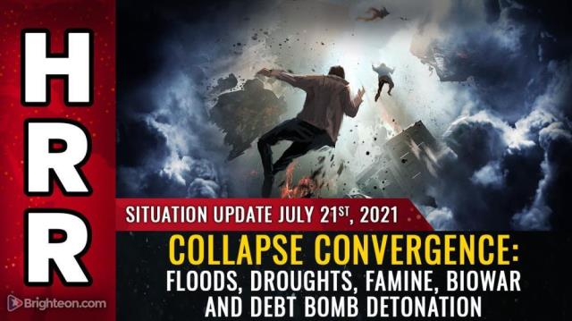 Collapse convergence: Floods, droughts, famine, biowar and debt bomb detonation