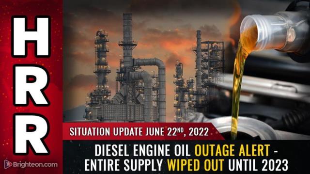 Diesel engine oil OUTAGE ALERT - entire supply WIPED OUT until 2023