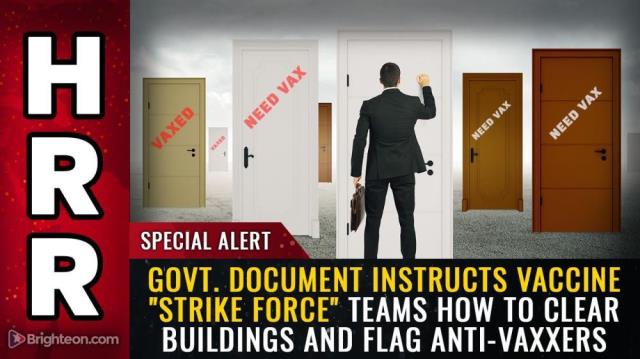 SPECIAL ALERT: Govt. document instructs vaccine "strike force" teams how to clear buildings and flag anti-vaxxers