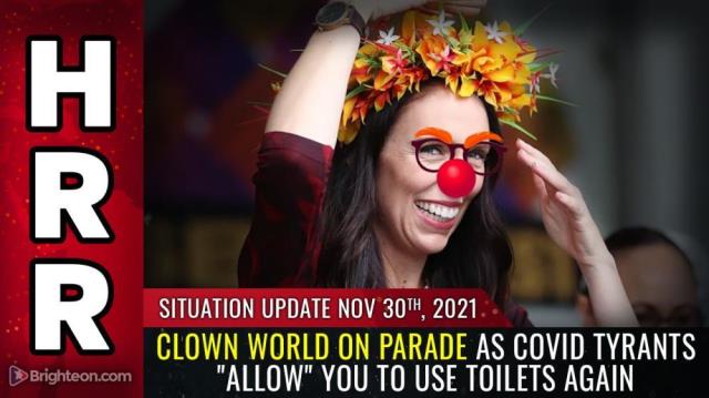 CLOWN WORLD on parade as covid tyrants "allow" you to use toilets again