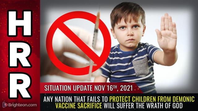 Any nation that fails to protect CHILDREN from demonic vaccine sacrifice will suffer the WRATH of GOD